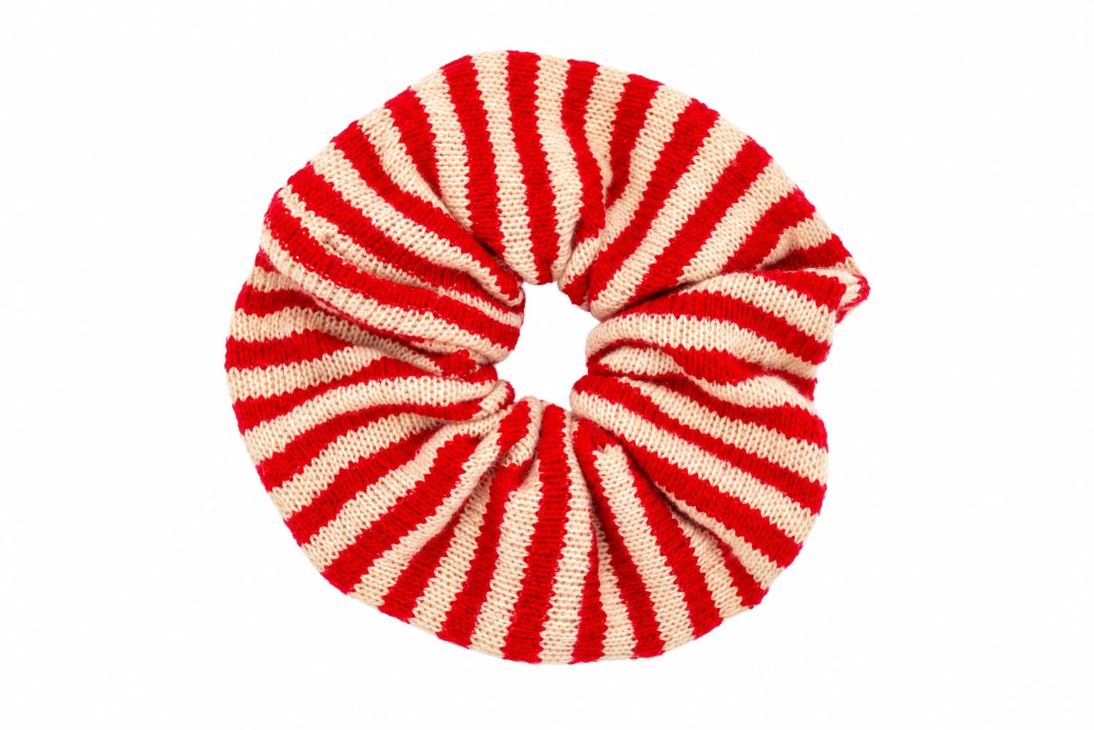 Scrunchie wol rood/wit — Scrunchies — Colori Ribelle