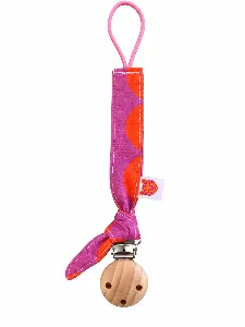 Speenkoord knoop roze/rood bobbel