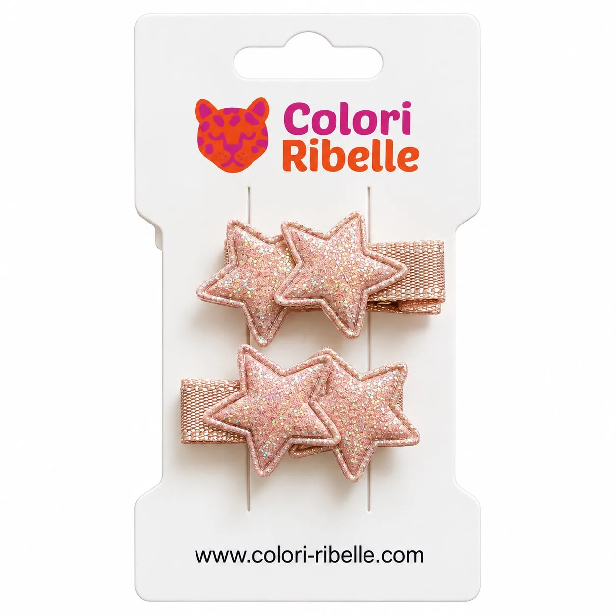 Babyspeldjes glitterster roze — Haaraccessoires — Colori Ribelle