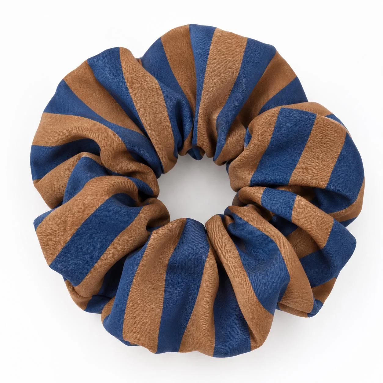 Scrunchie bruin/blauw gestreept (PRE-ORDER) — Scrunchies — Colori Ribelle