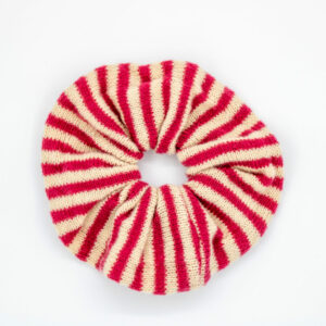 Scrunchie wol roze/creme