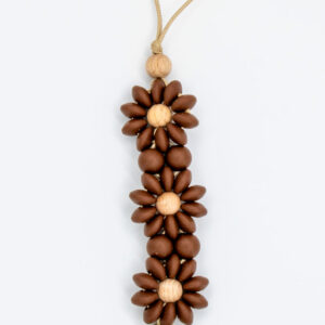 Speenkoord siliconen bloem bruin