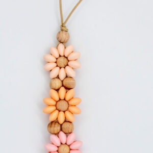 Speenkoord siliconen bloem roze