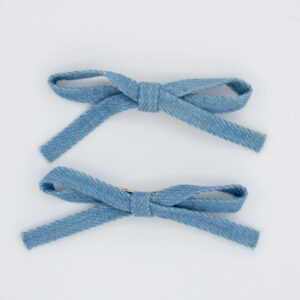 Haarclip denim strik licht