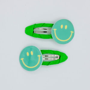 Haarspeldjes smiley blauw