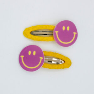 Haarspeldjes smiley lila