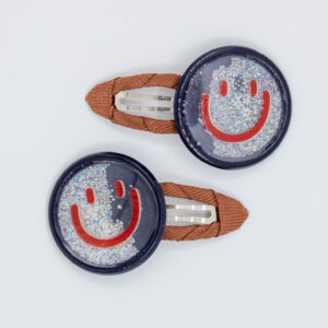 Haarspeldjes smiley blauw