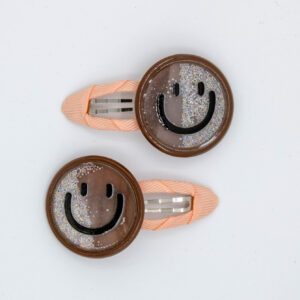 Haarspeldjes smiley party bruin