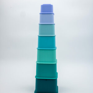 Siliconen stapeltoren blauw