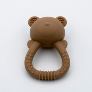 Siliconen rammelaar beer bruin