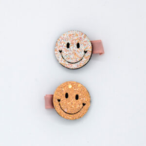 Babyhaarspeldjes glitter smiley